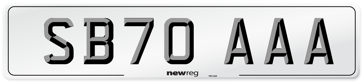 SB70 AAA Number Plate from New Reg